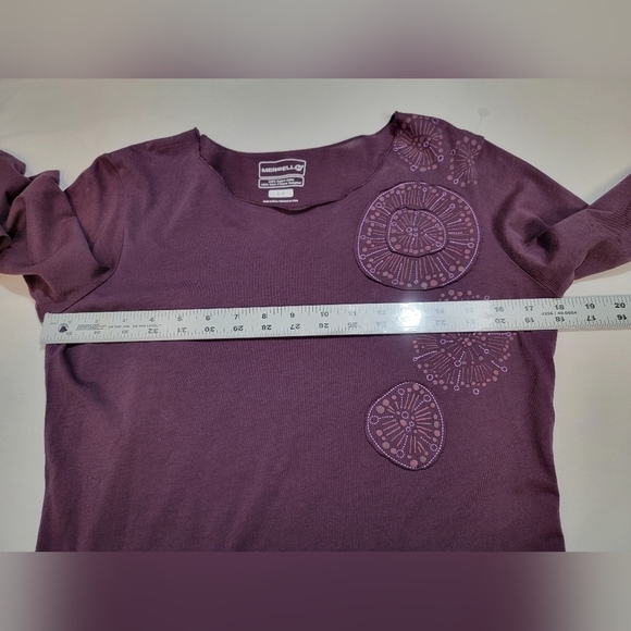 MERRELL WOMEN'S SIZE Small 100% Organic Cotton Long Sleeve Crewneck Top - Picture 8 of 10